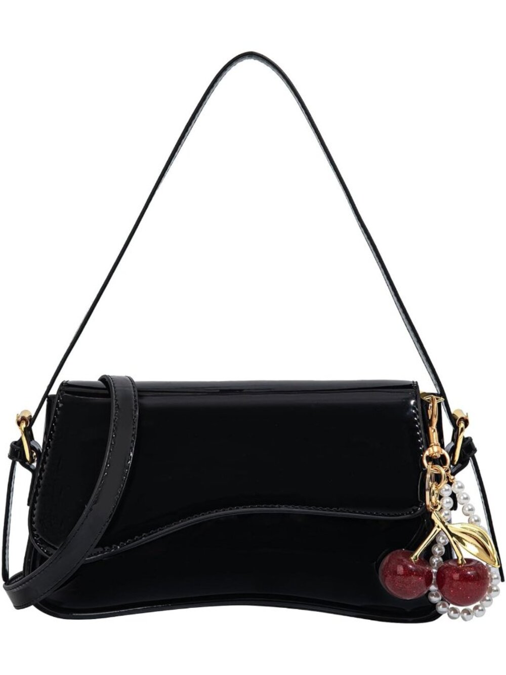 Stylish Hobo Bag for Women with Cherry Pendant | Chic Crossbody Shoulder Purse